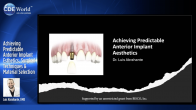 Achieving Predictable Anterior Implant Esthetics, Surgical Techniques & Material Selection Webinar Thumbnail